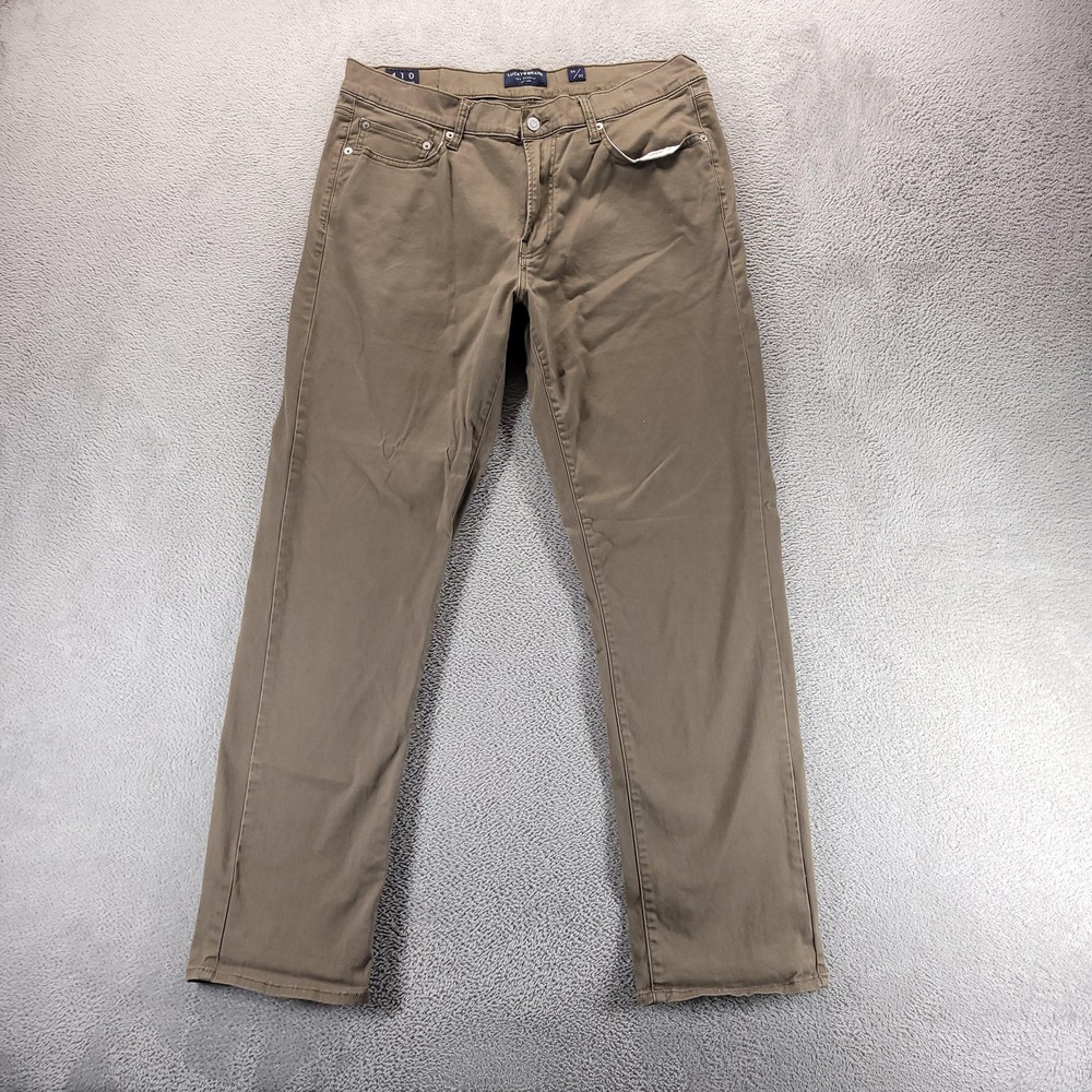 Lucky Brand Jeans Mens 34x32 Beige 410 Athletic Slim Tapered Denim Casual